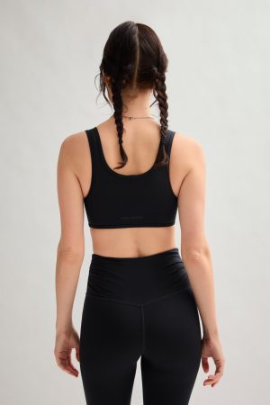 Black Kiki Pleated Bra