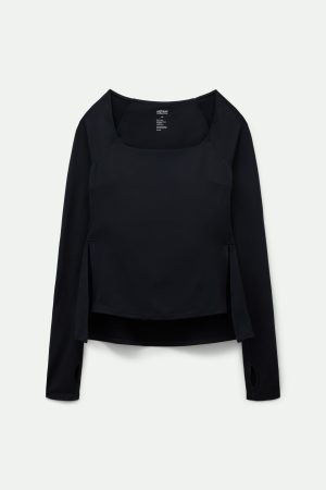 Black ReSet High-Low Long Sleeve Top