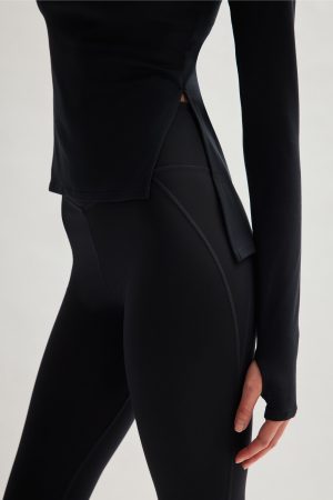 Black ReSet High-Low Long Sleeve Top