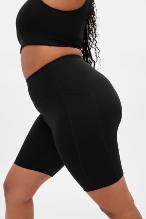 Black High-Rise Pocket Bike Short