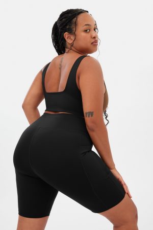 Black High-Rise Pocket Bike Short