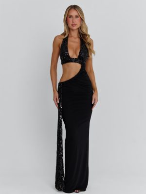 GIULSY MAXI DRESS BLACK