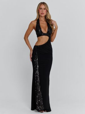 GIULSY MAXI DRESS BLACK